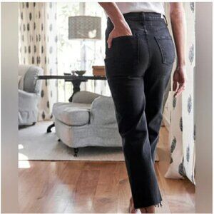 Frank & Eileen Monaghan Jeans Womens 29 Black Raw Hem Cropped Straight Ankle